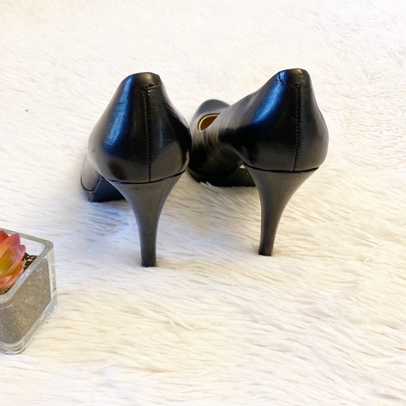 NINE WEST | Wise Up Black Leather Classic Heel Pump Stiletto women’s 7 - Picture 7 of 8